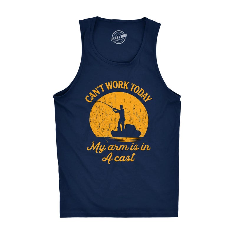 Funny Fishing T-Shirt, Fisherman Gift, Arm Cast Graphic Tee Tank Top