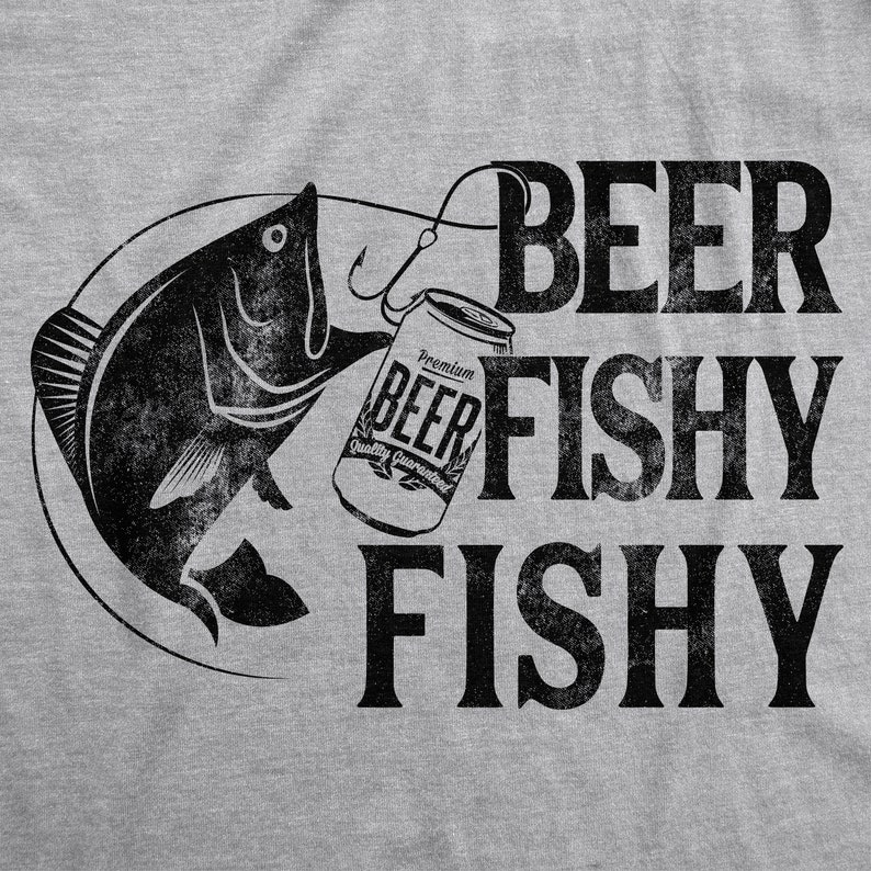 Mens Beer Fishing T Shirt Humor Angling Shirt Punny Gag Meme Etsy