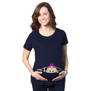 Baby Peeking Shirt, Funny Maternity Shirt, Peeking Princess Pregnancy, Funny Pregnant Shirt, Baby Announcement Shirt, Peeking Baby