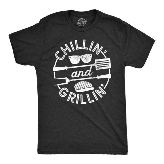 BBQ Shirt, Barbecue Dad Shirt, Cooking T Shirt, Funny Dad Shirt, Gift For Dad, Fathers Day Shirt, Chillin And Grillin Shirt Il_570xn