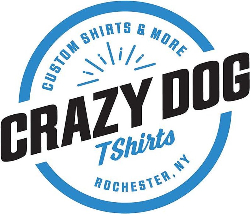 a logo for a company called "Crazy Dog Tshirts".