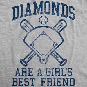 Baseball Shirt Women, Softball Shirts, Womans Cute Shirt, Baseball Shirts With Sayings, Cute Softball Tees, Diamonds Are A Girls Best Friend image 2