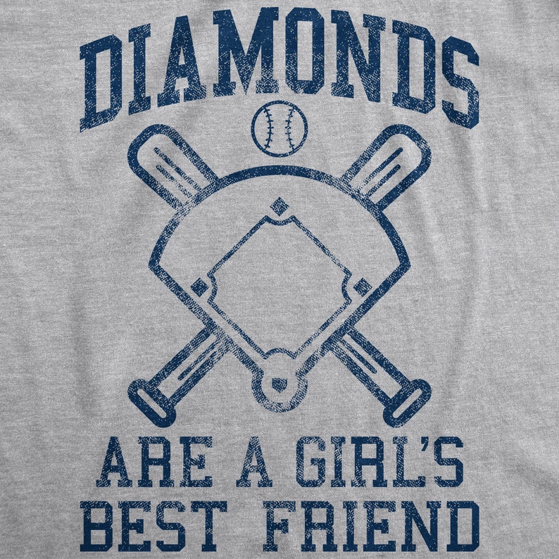 Baseball Shirt Women, Softball Shirts, Womans Cute Shirt, Baseball Shirts With Sayings, Cute Softball Tees, Diamonds Are A Girls Best Friend image 2