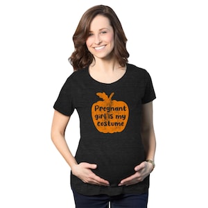 Halloween Maternity Shirt, Halloween Costumes Maternity Shirt, Halloween Pregnant Gift, Pumpkin Costume, Pregnant Girl Halloween Costume image 1