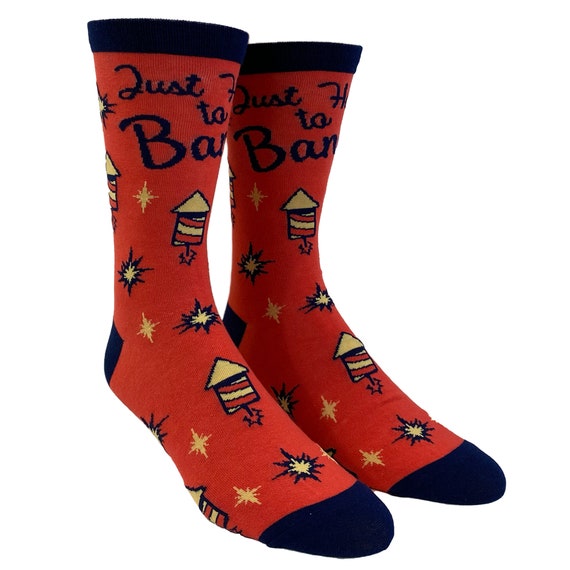 4th Of July Socks, Adult Humor Socks, UNISEX Socks, Funny Firework Socks, Funny Socks, Just Here to Bang, Inappropriate Socks Il_570xn