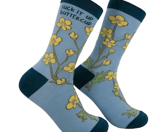 Floral Swearing Socks: Funny Embroidered Flower Lover Gift