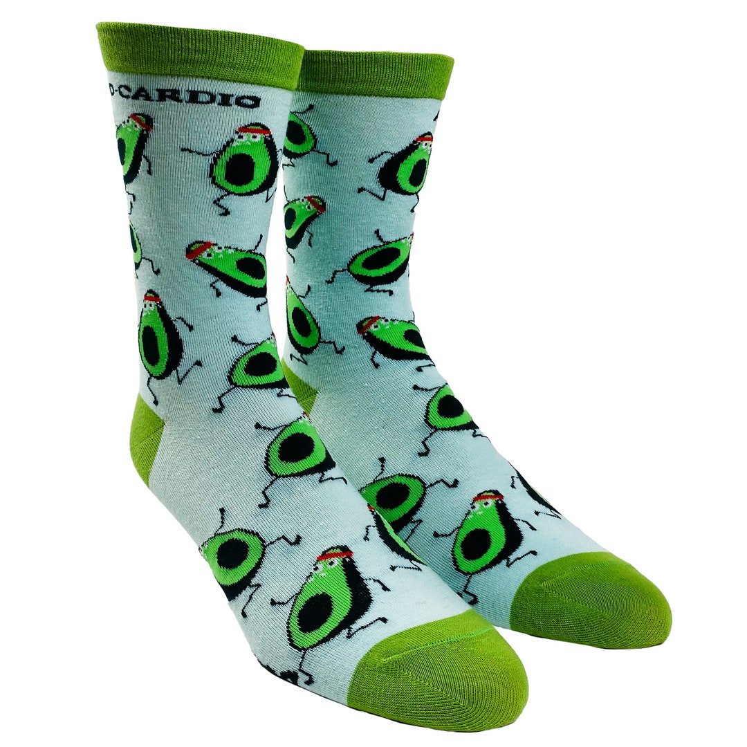 Womens Funny Workout Socks, Avocado Socks, Avocardio Socks, Womens