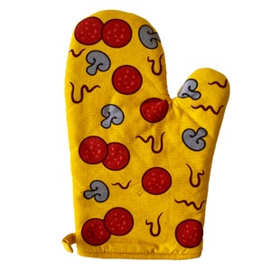 Pizza Full Print Oven Mitt, Housewarming Gift, Christmas Gift, Hostess Gift, Funny Oven Mitts, Pizza Lovers Pizza Oven Mitts, Pizza Print