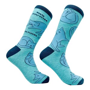Easily Distracted By Cats Socks, Funny St Patricks Day Cat Socks for Men, Beer Mug Socks, Cat Dad Gift