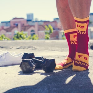 Iron Man, Mens Socks, Funny Nerd Socks, Periodic Table Socks, Science Gifts, Guys Gifts Under 20, Chemistry Gifts, Teacher Socks image 3