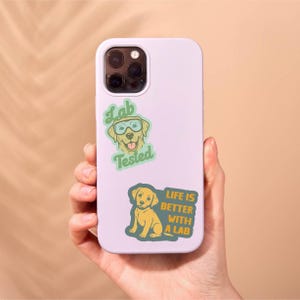 Labrador Retriever Stickers, Lab Mom Vinyl Decals, Water Bottle Laptop Stickers Set image 3