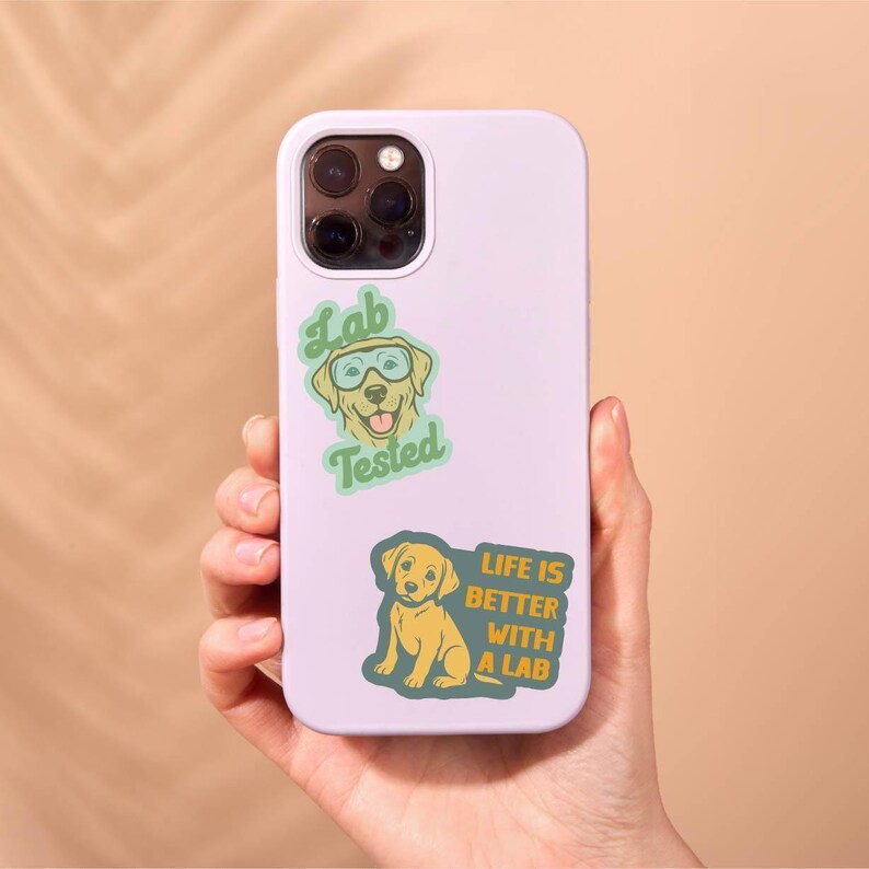 Labrador Retriever Stickers, Lab Mom Vinyl Decals, Water Bottle Laptop Stickers Set image 3