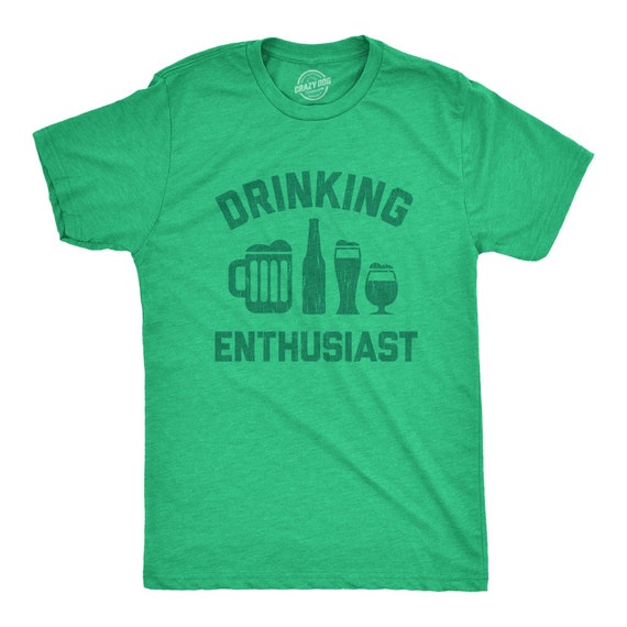 Drinking Enthusiast CLOVER, Saint Patricks Day Shirt, Shenanigans Shirt, Lucky Green Shirt, Shamrock Shirt Mens, Funny Shirts Il_570xn
