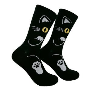 Black Cat Socks, Womens Cat Lover Socks, Cute Socks, Novelty Socks, Cat Feet Socks, Funny Socks Women, Cat Mom Socks, Black Cat Socks