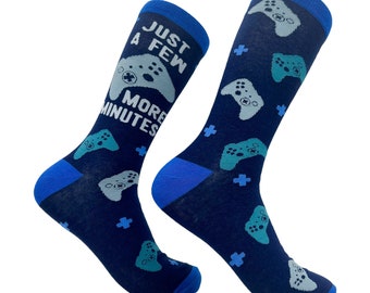 Just A Few More Minutes, Video Gamer Sock, Do Not Disturb Funny Socks, Gifts for Him, Game On Socks, I'm Gaming, Gaming Controller