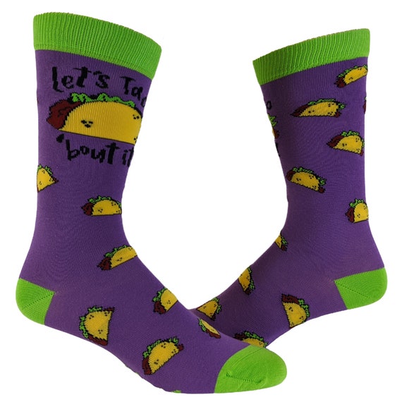 Women's Food Socks, Let's Taco Bout It Socks, Mexican Theme Socks, Taco