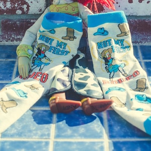Not My First Rodeo Socks, Cowgirl Socks, Horse Lover Gifts, Womens Novelty Socks, Compression Socks, Funny Socks Women, Horse Socks