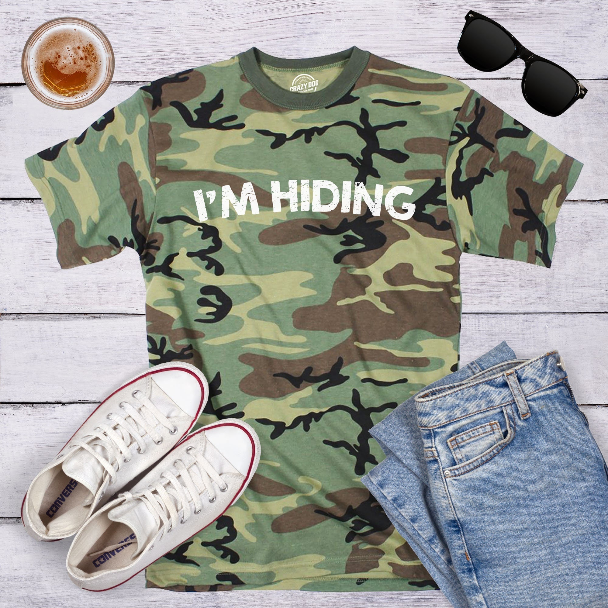 Camiseta de camuflaje con diseño de paloma militar para hombre
