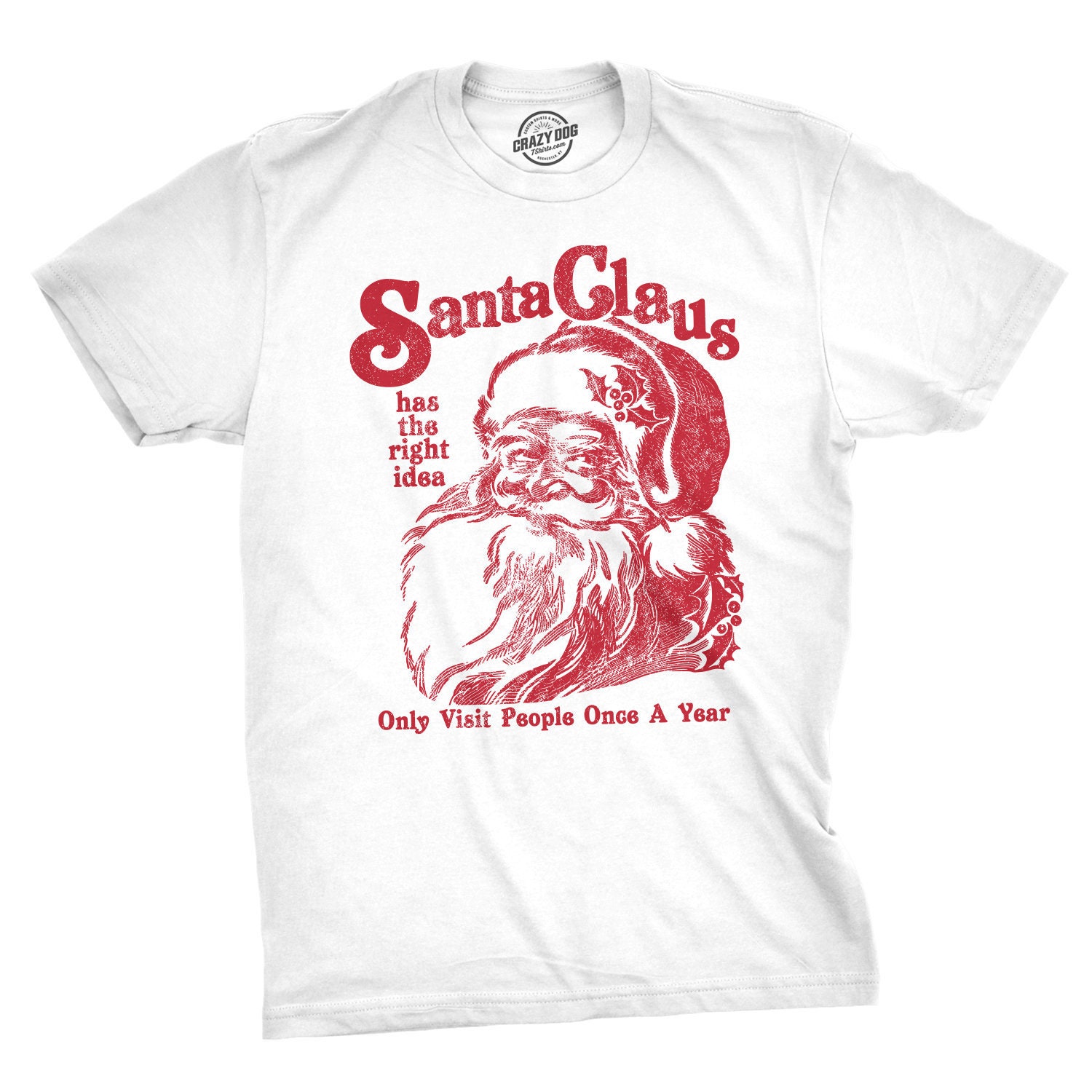 Santa Claus Has The Right Idea Only Visit People Once A Year T-Shirt Santa Claus Has The Right Idea Only Visit People Once A Year T-Shirt