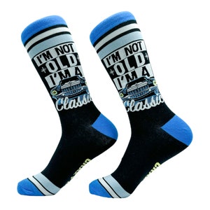 Not Old, I&#39;m A Classic, Classic Car, Car Guy Socks, Funny Dad Socks, Tools Socks, Mechanic Socks, Dad Gifts Under 20, Funny Father Socks