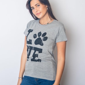 Love Dog Paw Print Shirt, Funny Dog Owner Gift image 1