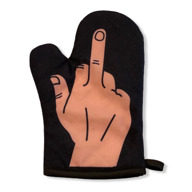 Middle Finger Oven Mitt Flipping the Bird Housewarming Gift Etsy