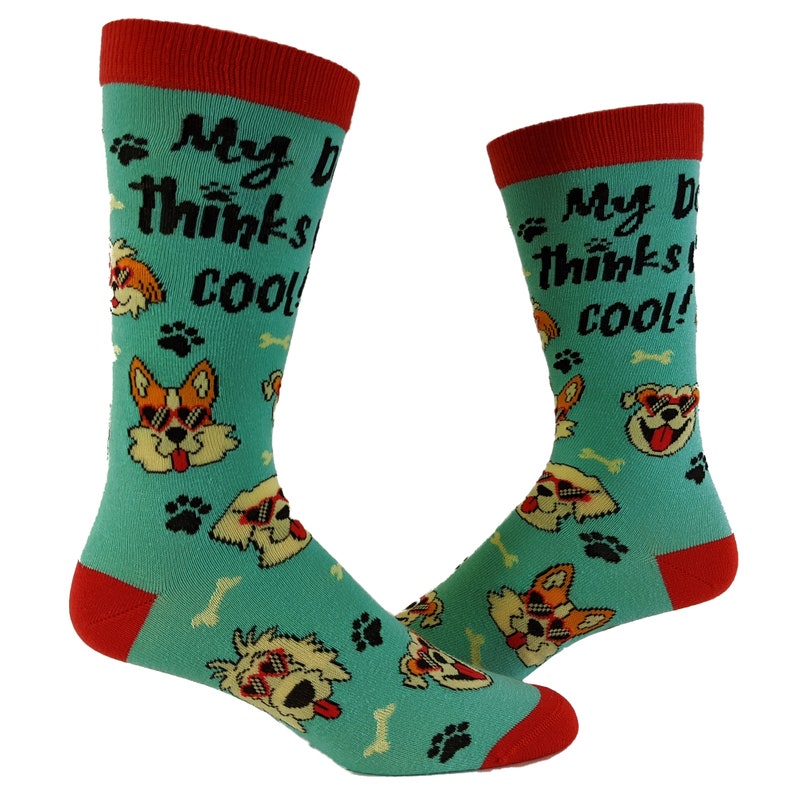 Dog Socks My Dog Thinks I'm Cool Socks Dog Lover Gifts Etsy