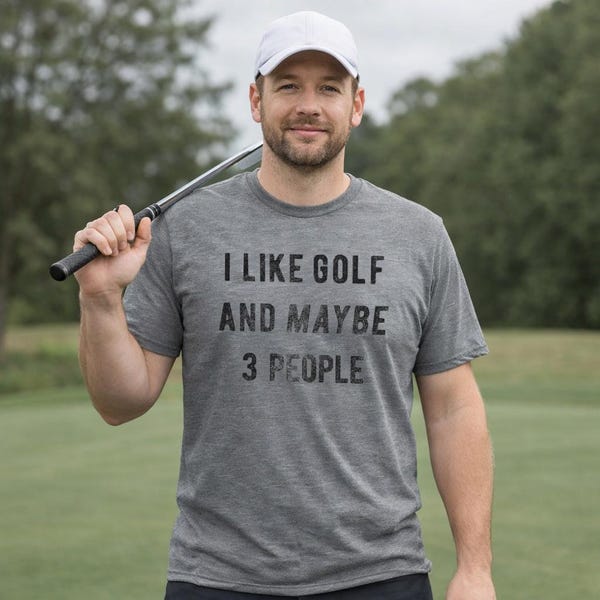 Camiseta divertida de golf: Me gusta el golf y quizá 3 personas