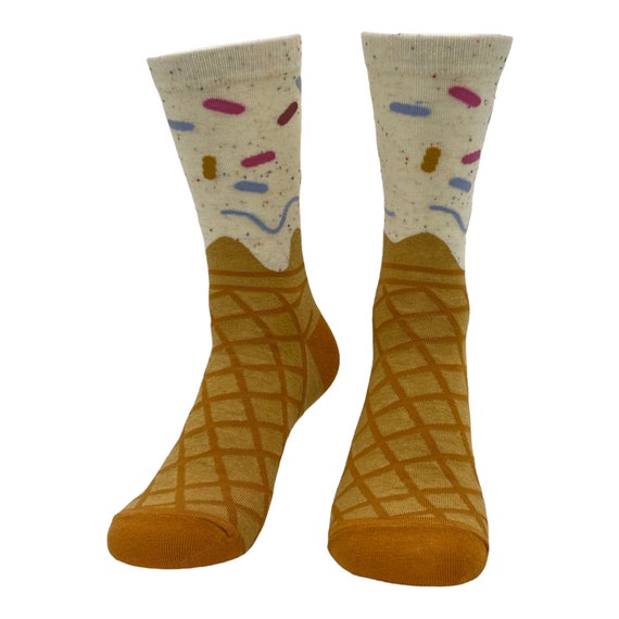 Ice Cream Cone Socks, Ice Cream Socks, Foodie Gifts, Womens Novelty