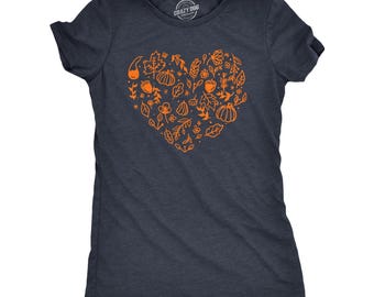 Herfst T-shirt met hartjesprint, dames herfstshirt