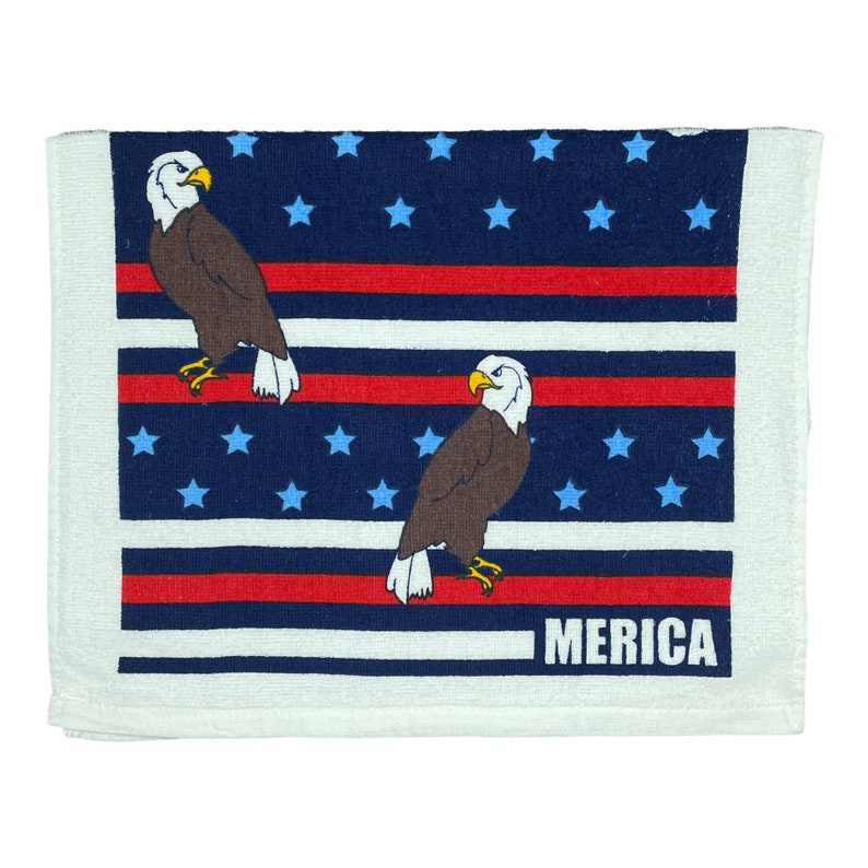 Crazy Dog T-Shirts Merica Eagle Tea Towel - Thumbnail 2