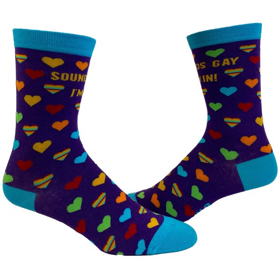 Sounds Gay, I'm In, Pride Socks, Gay Pride Socks, LBGT Socks, UNISEX Socks, Rainbow Socks, Funny Socks, Pride Month, Love Socks, Heart Socks Il_570xn