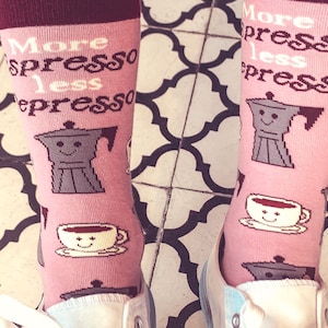More Espresso Less Depresso Socks, Womens Coffee Socks, Cute Womens Socks, Funny Womens Socks, Novelty Socks, Unique Socks
