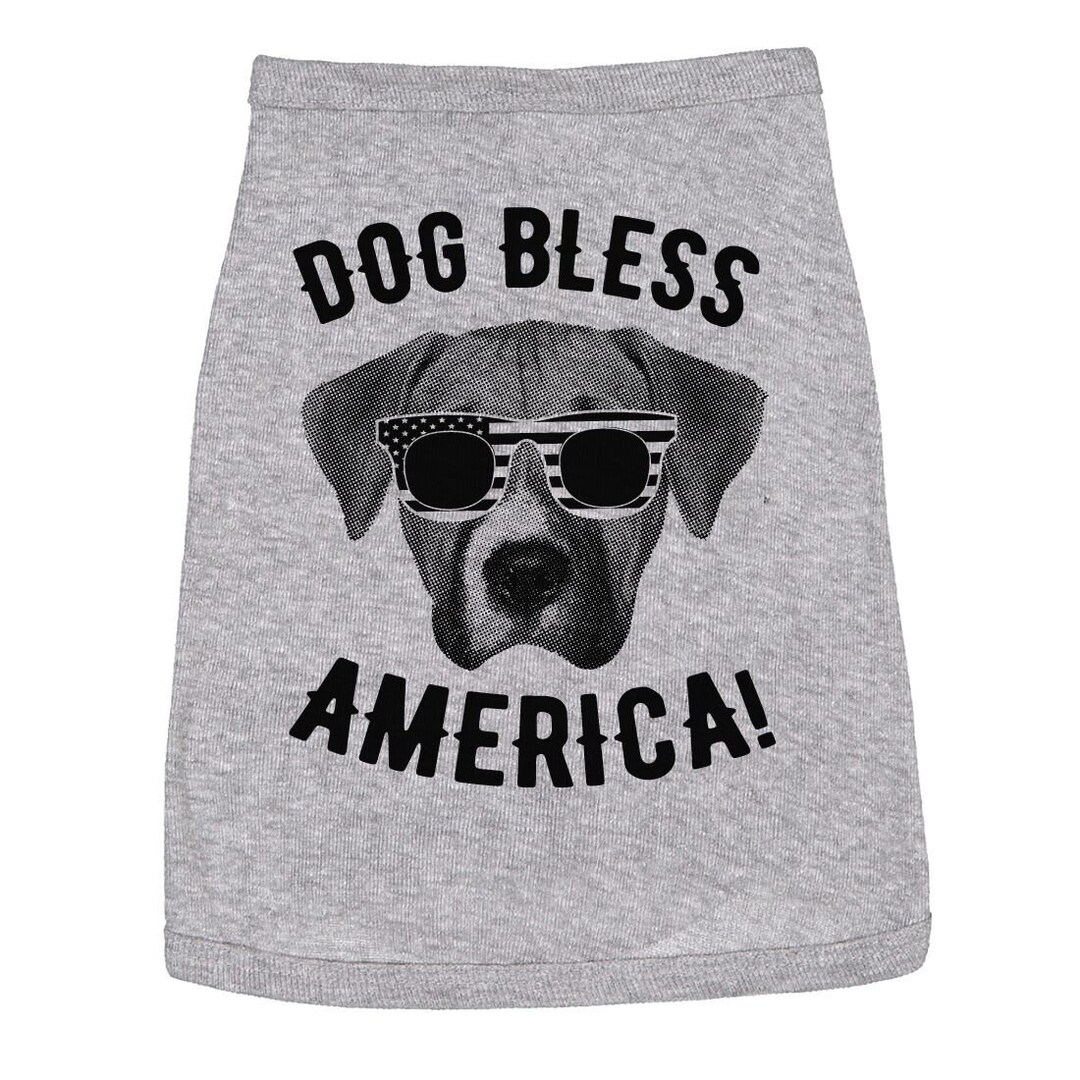 Dog Bless America Shirt, Small Dog Tees, Funny Dog Tops, Small Breed