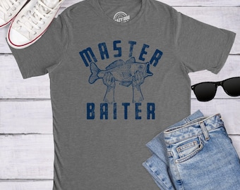 Camiseta de pesca para hombre "Master Baiter", regalo divertido para pescadores.