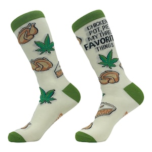Funny Chicken Pot Pie Cannabis Socks, Groomsmen Smoker Socks