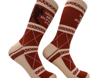 Sasquatch Socks: Funny Embroidered Bigfoot Socks