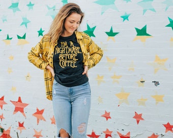 Nightmare Before Coffee T-Shirt, Funny Caffeine Tee