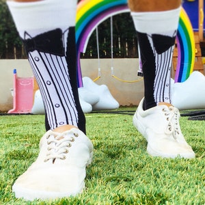 Funky Tuxedo Socks Man, Groomsmen Socks, Groom Gifts Under 20, Dinner Suit Mens Socks, Joke Bow Tie Socks, Hes Getting Married Socks