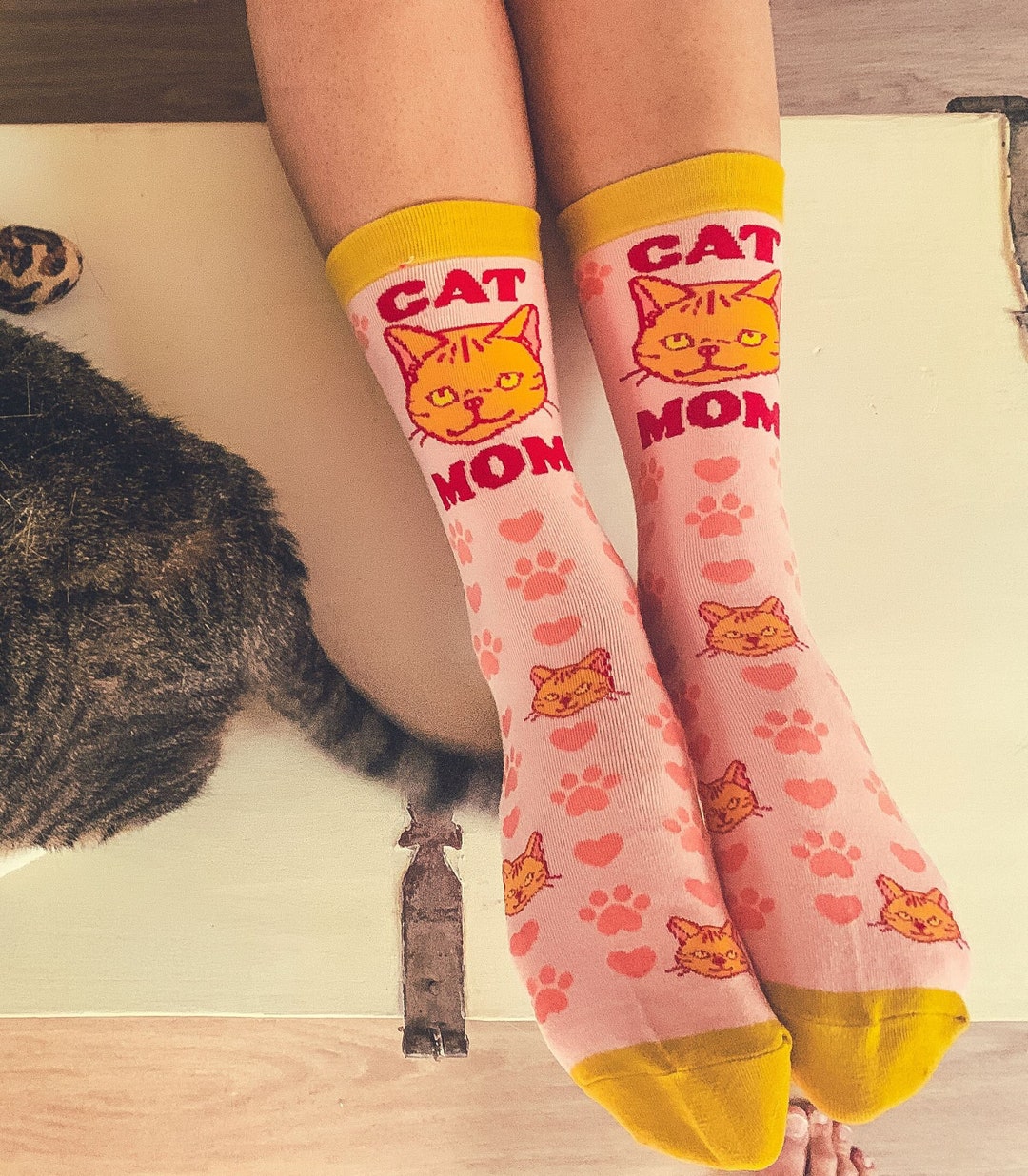 Cat Socks Cat Mom Socks Cat Lover Gifts Womens Novelty Etsy