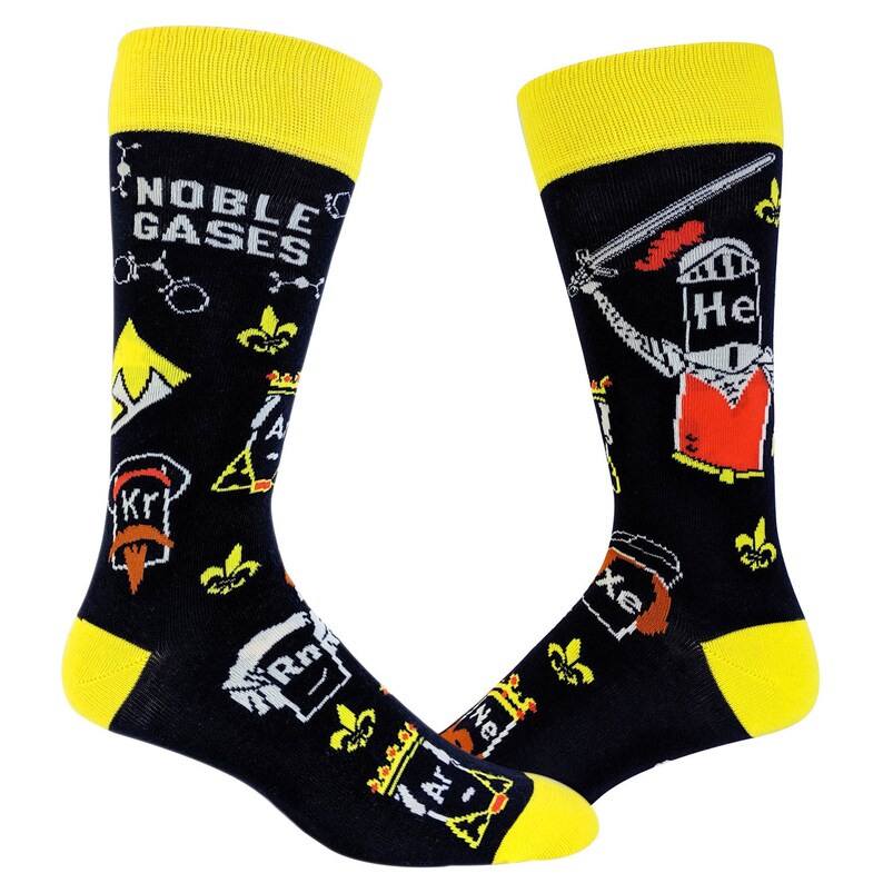 Noble Gases Mens Socks Funny Nerd Socks Periodic Table | Etsy