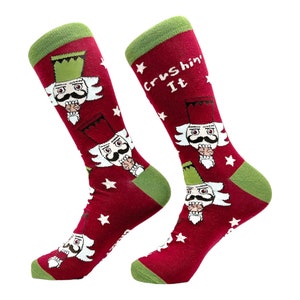 Christmas Socks, Crushin It Socks, UNISEX Socks, Funny Nutcracker Socks, Funny Socks, Festive Socks, Christmas Gift, Nutcracker Gifts