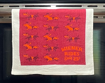 Torchon teckel amusant, « Wiener Rides »