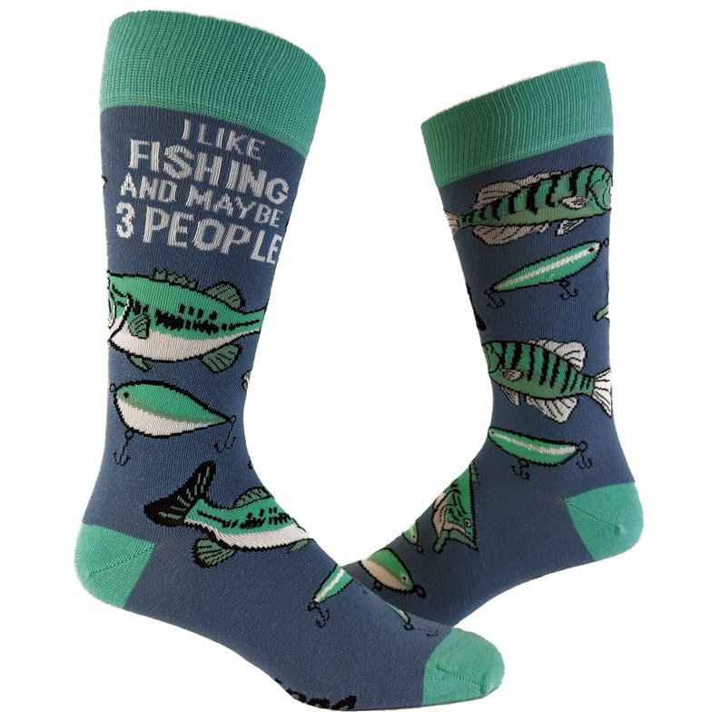 Funny Dad Socks I Like Fishing And Maybe 3 People Socks Etsy