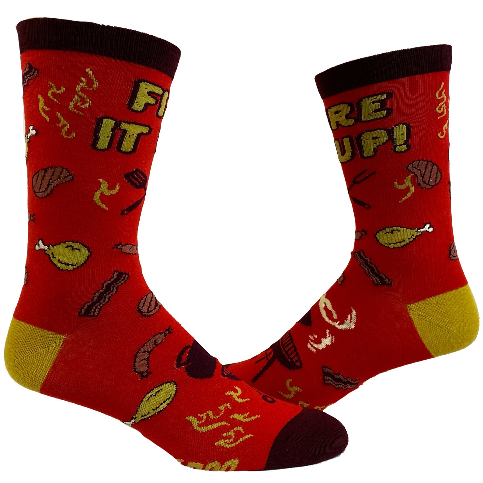 Fire It up Socks Mens Grilling Socks Fun Foodie Socks Funky - Etsy