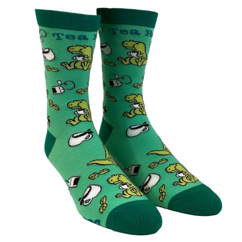T-Rex Socks, Tea Rex Socks, Dinosaur Lover Gifts, Womens Novelty Socks, Cool Womens Socks, Funny Socks Women, Tea Lover Socks, Tea Socks