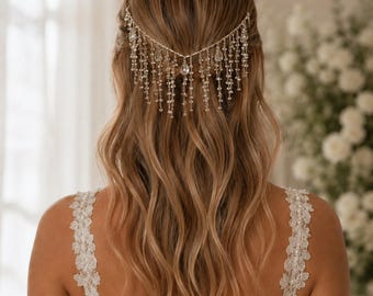 Boho Style Crystal Bridal Hair Vine Wedding Hair Piece Silver Bridal Headpiece Crystal Hair Accessory Bridal Hair Jewelry Wedding Hair Comb