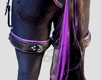 Leather pony play harness