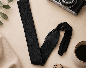 Vintage Style Herringbone Camera Neck | Shoulder Strap for Mirrorless and DSLR Cameras | Adjustable Cotton Neck Strap