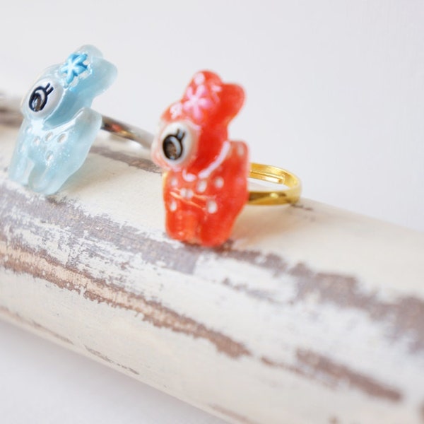 Enchanted Deer Ring // kawaii adjustable ring or earphone jack dust plug -- Fairy Tale Inspired Accessories